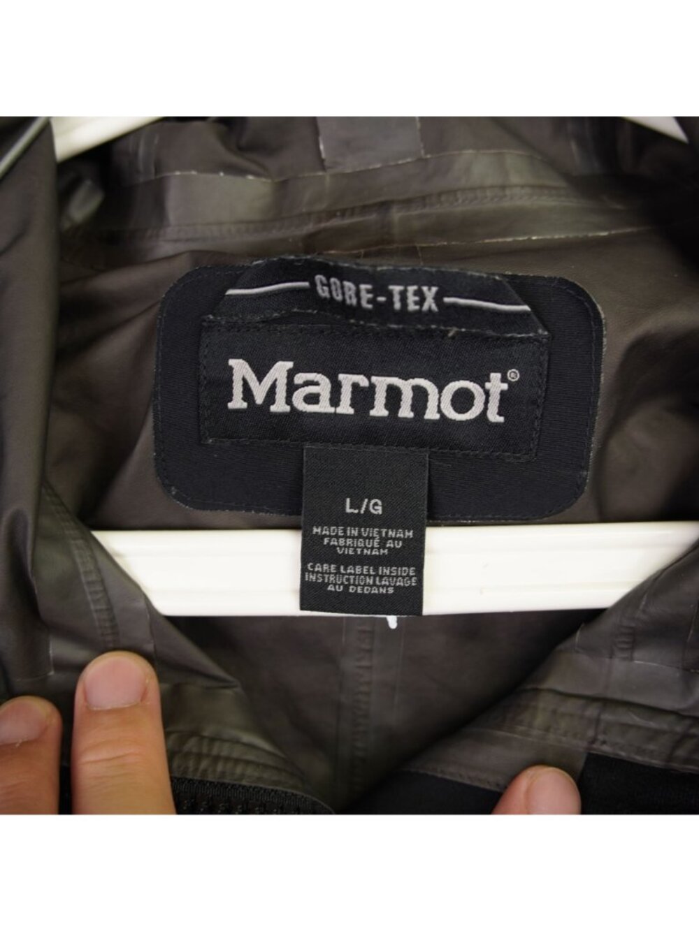Marmot Gore-Tex Black Hooded Waterproof Jacket Womens Outdoor Coat Size Large - Picture 10 of 16